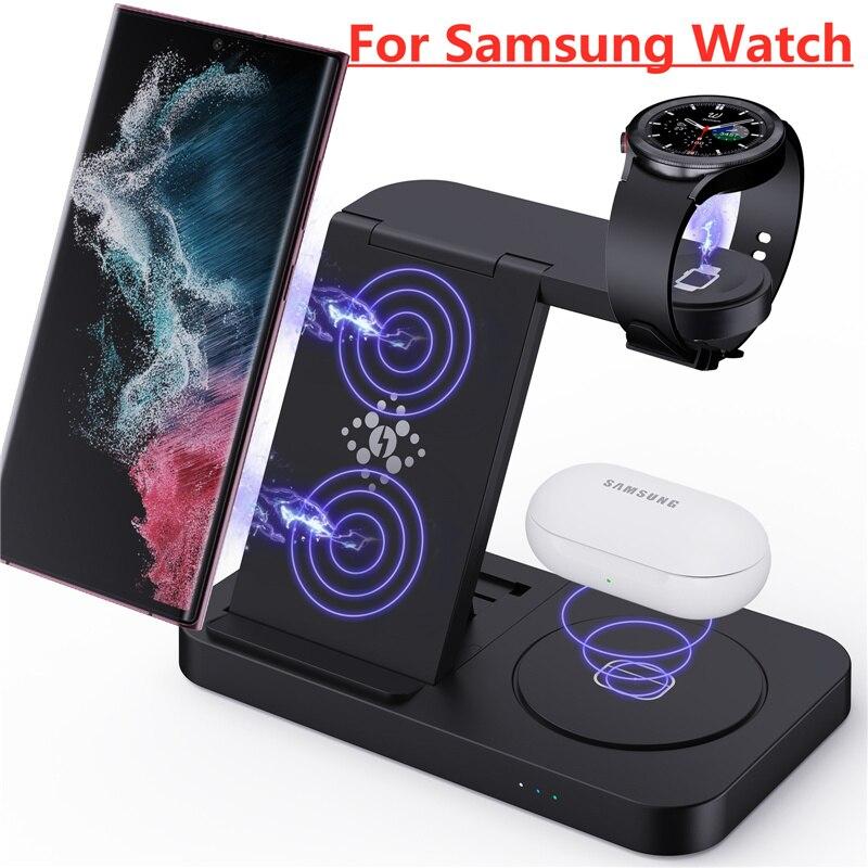 4 In 1 30W Foldable Wireless Charger For iPhone 15 14 13 8 Samsung S20 S21 Samsung Galaxy 6/5/4 Active 3/4 Fast Charging Station