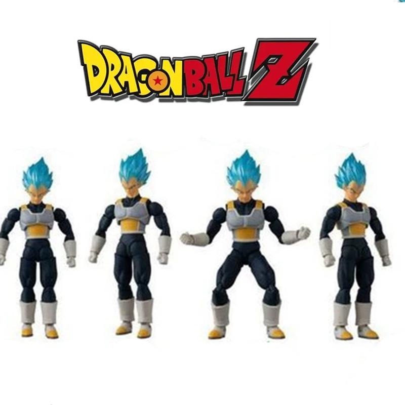 Dragon Ball Vegeta Action Figure Toy Blue Hair Pvc Collectible Doll 14cm Size