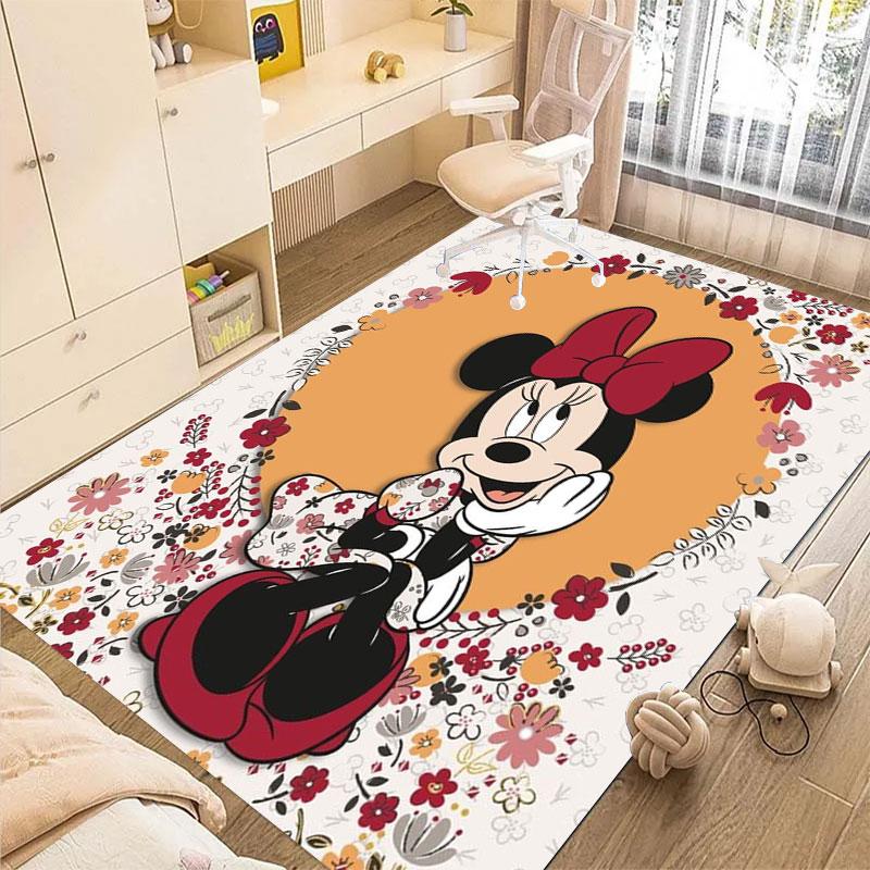 Cute and Beautiful Minnie Print Pattern Carpet - Non-slip Kitchen Mat, Outdoor Carpet, Home and Bedroom Decoration Birthday Gift