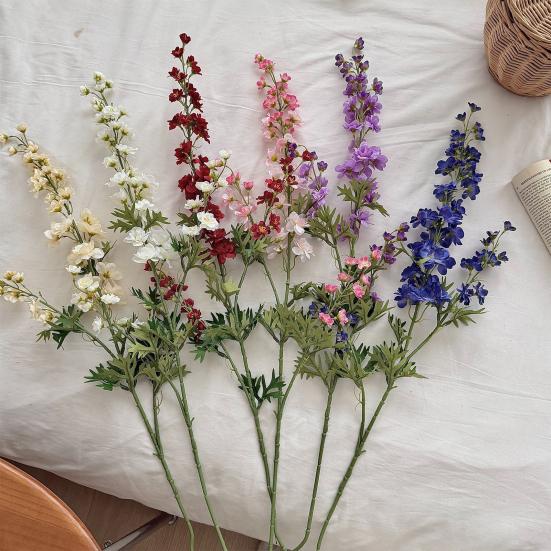 Artificial Delphinium Flower 36.6" Long Stem Faux Silk Bouquets for Tall Vase Realistic Fake