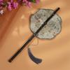 Retro Ancient Style Chinese Bamboo Waist Fan Rollable Foldable Long Handle Fan Decorative Cooling Group Fan Hanfu
