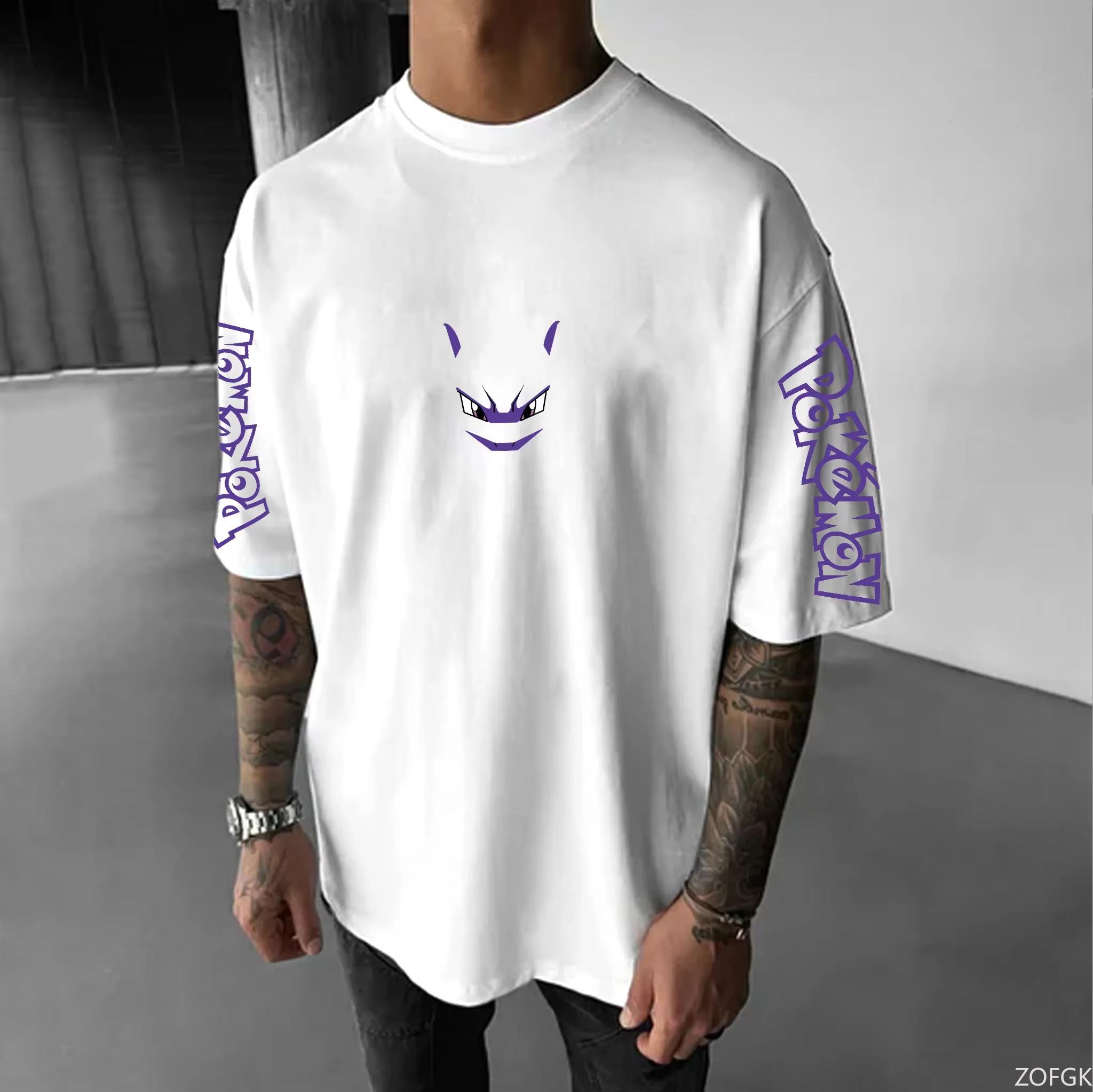 

Літні чоловічі футболки оверсайз з принтом Покемонів, літній одяг Y2k, жіночі футболки з коротким рукавом, бавовняні повсякденні топи, вуличний одяг у стилі хіп-хоп M