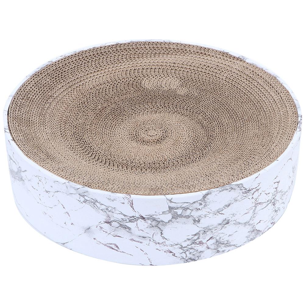 

Pet Round Scratcher Bowl Corrugated Paper Cat Sleeping Nest Toys Marble Type
