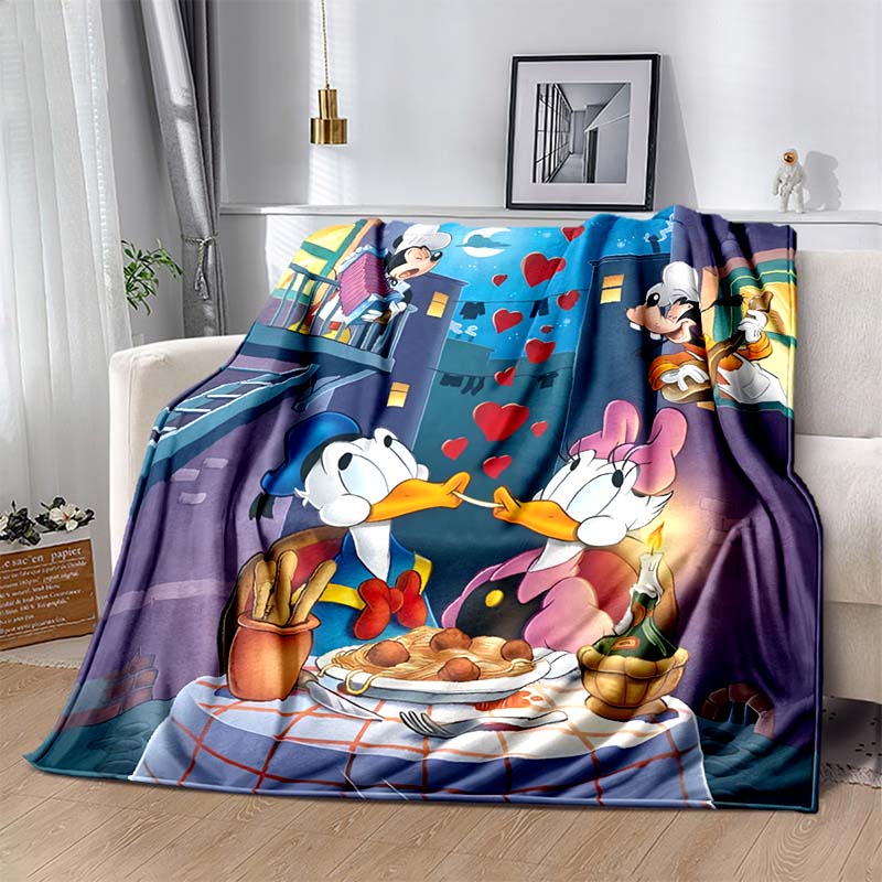 New Product! Donald Duck and Daisy Duck Custom Blanket Fluffy Kids and Adults Sofa Plush Bedspread Blanket for Sofa Bed Room