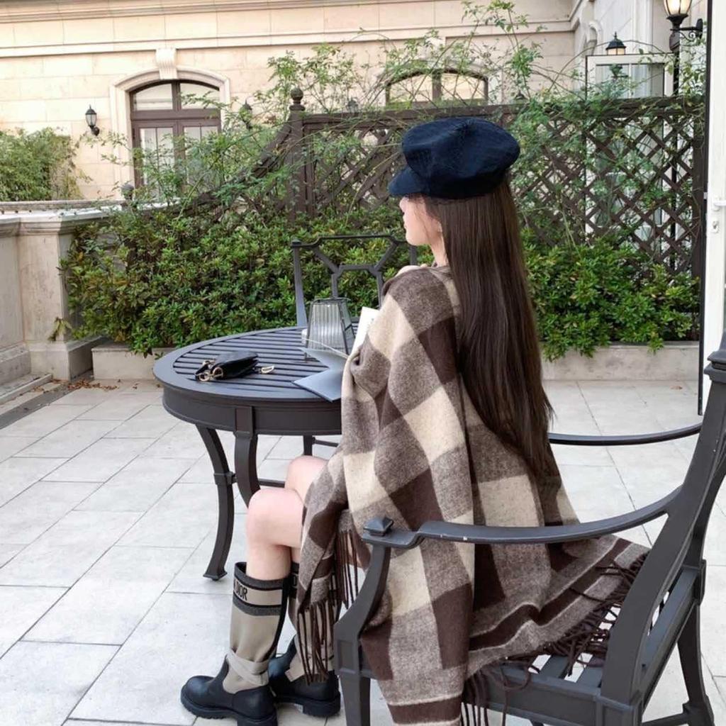 Plaid Tassel Neck Scarf - Versatile, Thick, Warm, Unisex Winter & Autumn Style for Women, Students, Couples & Boys