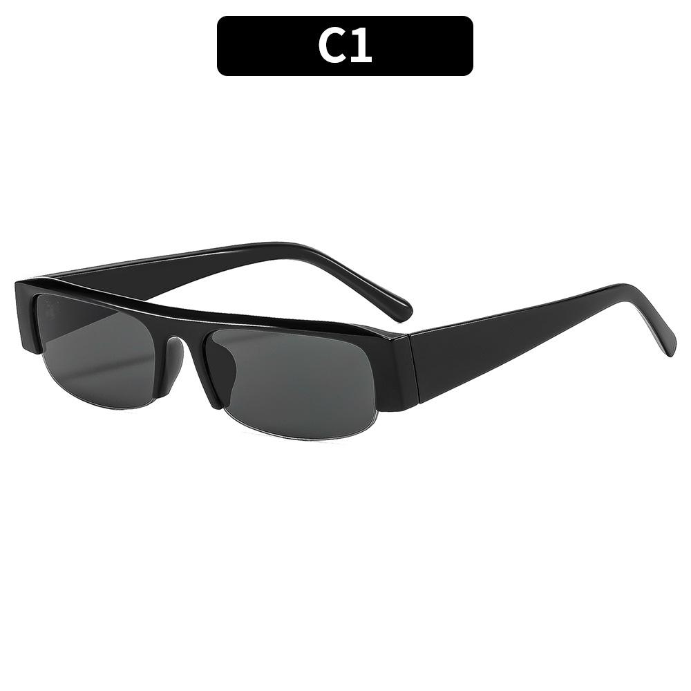 Fashion Korean Version Of The New Small Frame Square Half Frame Sunglasses Street Shot Versatile Sunglasses Women S Trend Uv-Proof Glasses