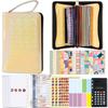A6 Glitter Hand Zip Tasche Loseblatt-Binder Notizbuch mit 12 Stück Umschlag Tasche Notizbuch Planer Büro Schreibwaren