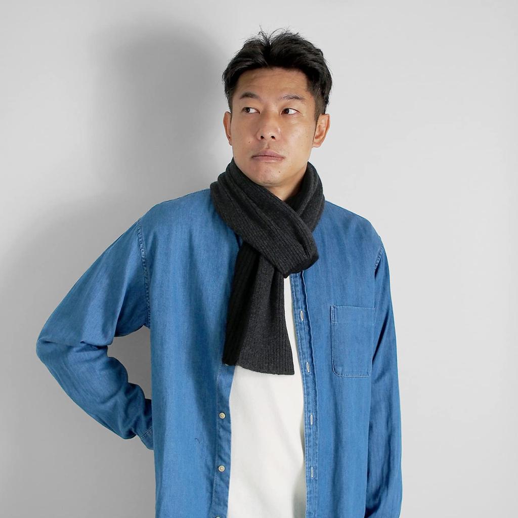 Prodigal Cashmere Reversible Scarf for Men Black and Charcoal 100% One-Loop (Free Size, Gray)