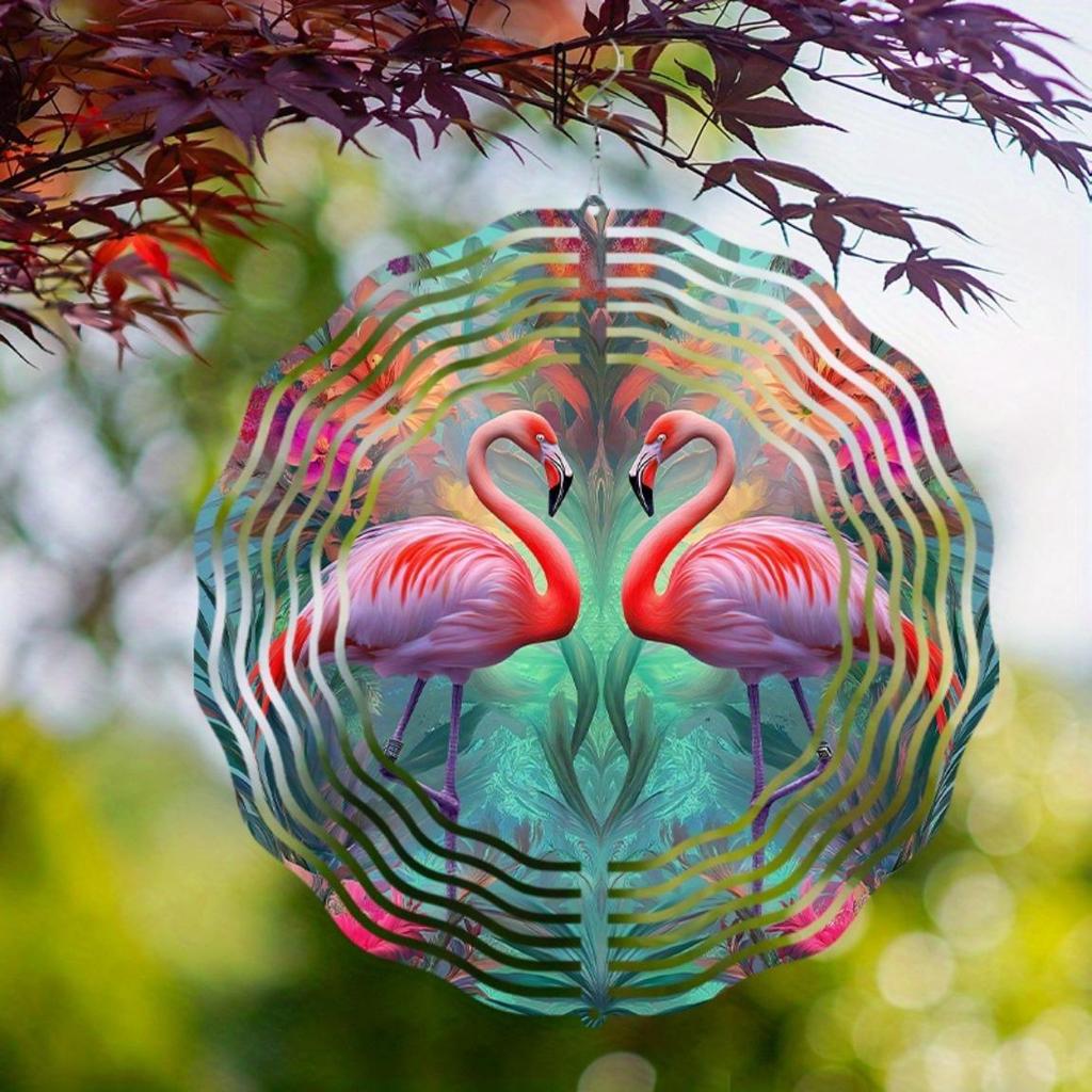 Metal Garden Wind Chime with Firebird Design 360 Rotating Hook for Outdoor Patio Yard Decor All Season Gift for Friends