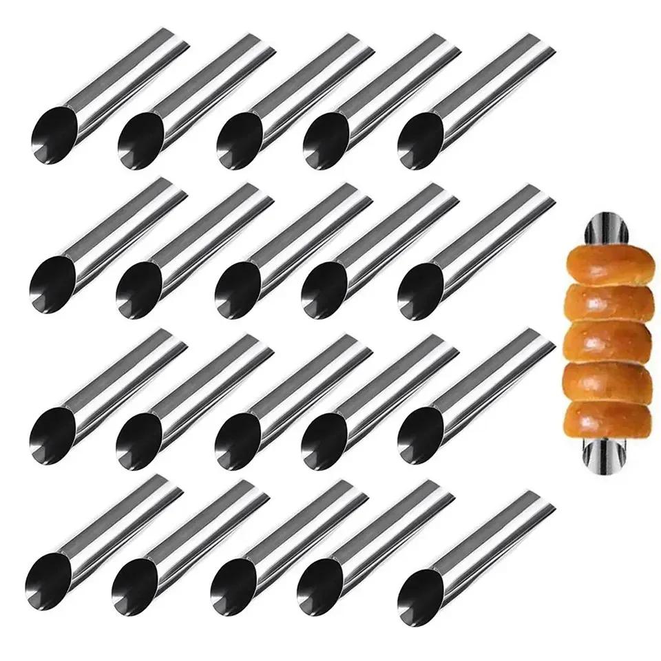 Non-stick Stainless Steel Baking Cones Danish Pastry Roll Forms Croissant Cream Horn Mold Cannoli Tubes