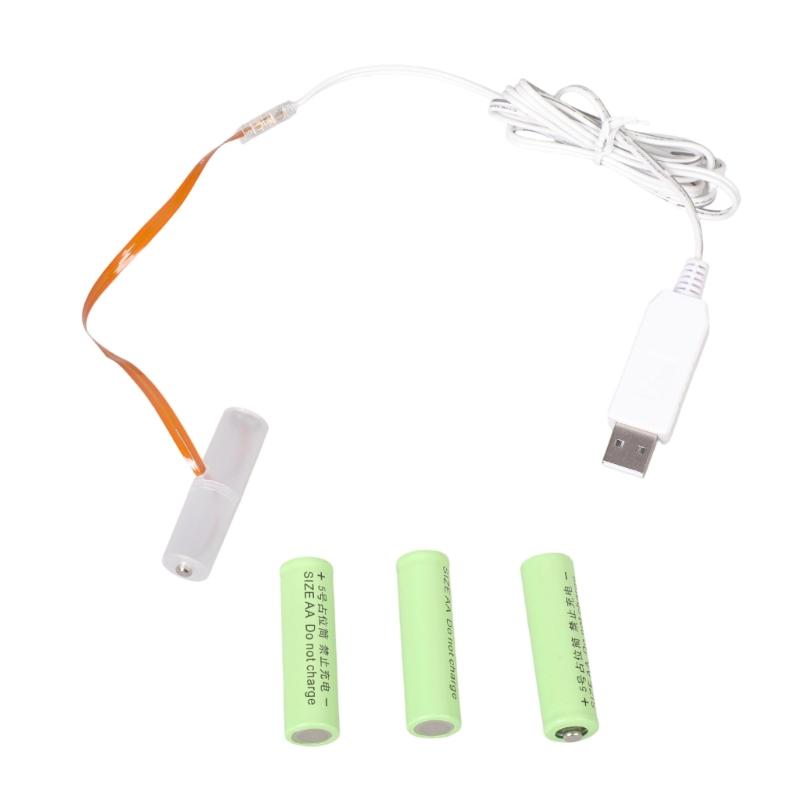 1M/2M USB-betrieben 6V Ausgang Konverterkabel zum Ersetzen von 4 Stück 1,5V 2A Batterien Netzteil-Adapter Nicht erforderlich Bohren