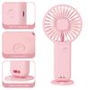Tragbarer Mini-Ventilator 600mAh USB-wiederaufladbar 3 Modi Mit Handyhalter für Reisen Make-up Wimpern Spaß Kinder Mädchen Frauen