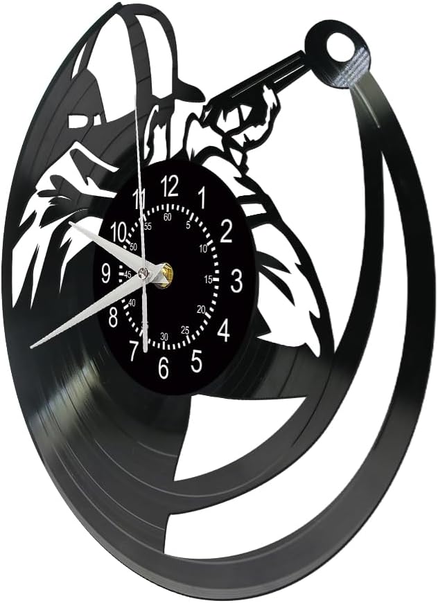 Trap Skeet Shooting Wall Clock Modern Decoration Men's Cave Bedroom Living Room Shooter Exclusive Gift Vinyl Record Wall Watch