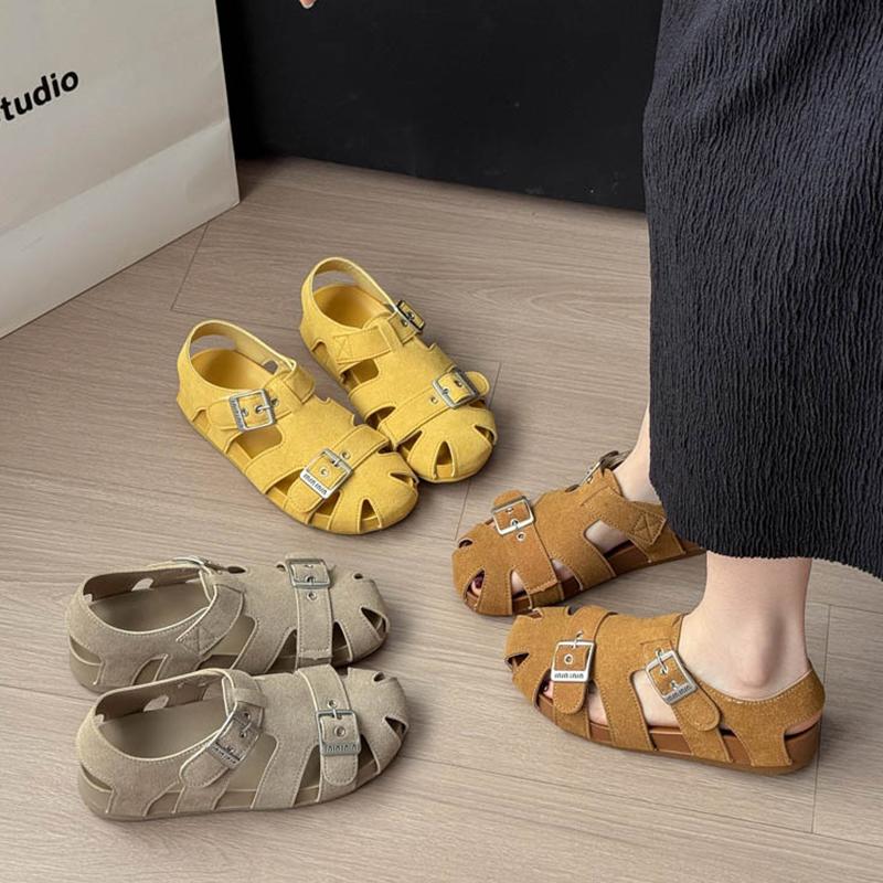 Fashion Comfort Shoes for Women Roman Sandals Soft Summer Heels Buckle Gladiator 2025 Girls Closed Retro Scandals Rome Comfort Shoes for
