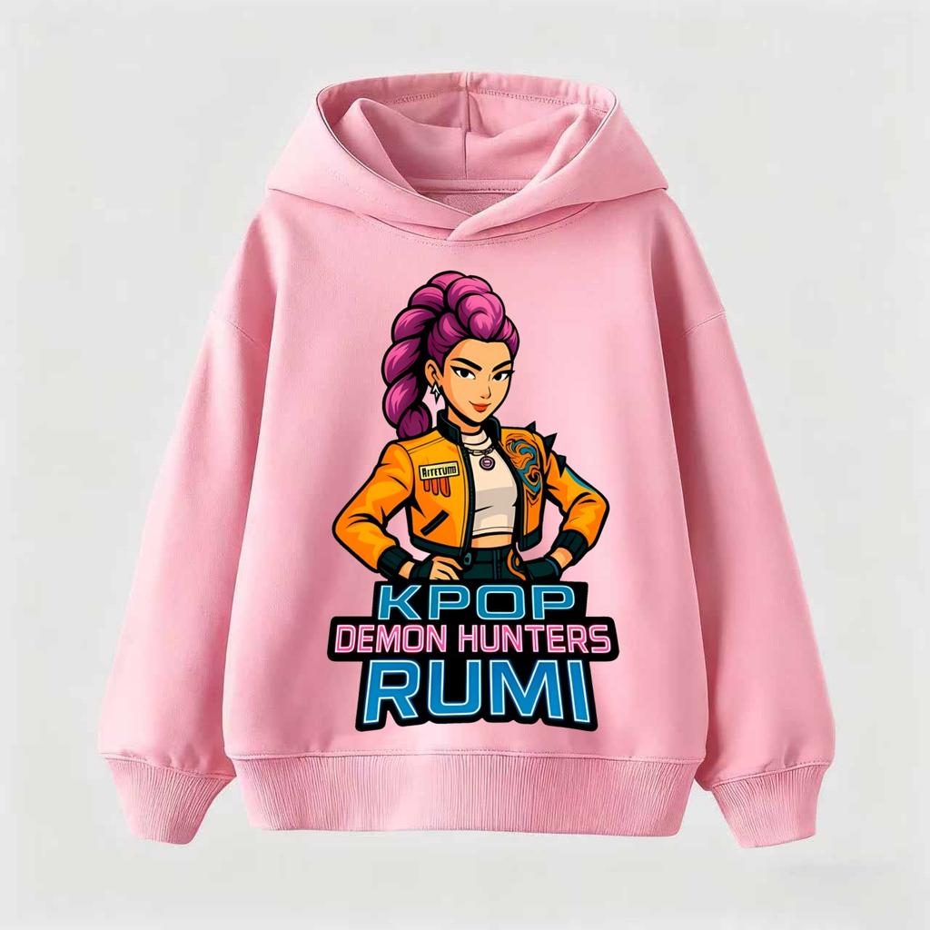 KPop Demon Hunters Hoodie Fashion Rumi Sweatshirt Pullover Cute Long Sleeve Autumn Boys Girls Cartoon Y2K Hoody Sportswear