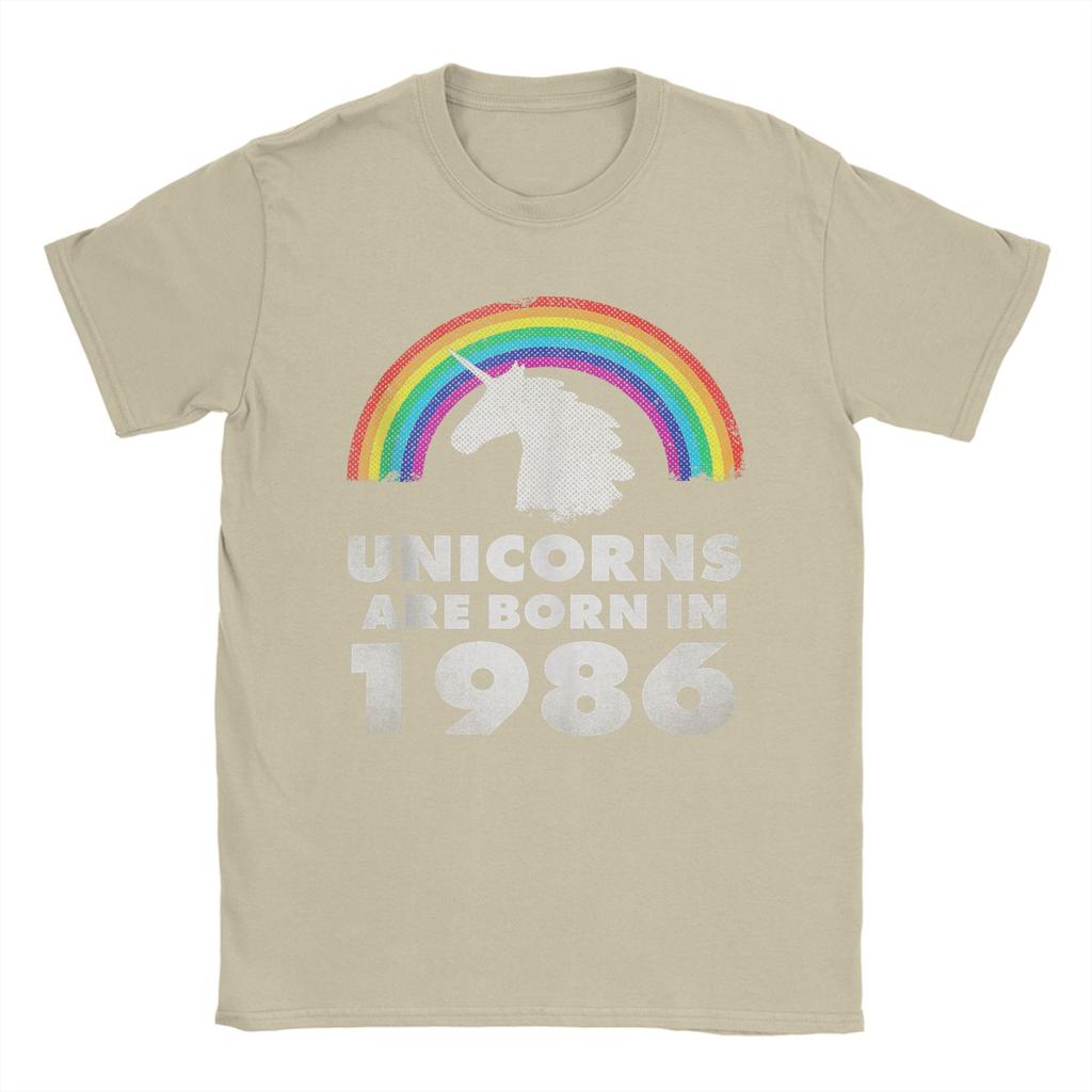 Unicorns 1986 40th Birthday 40 Years Old Men T Shirt  Novelty Tees Short Sleeve Crew Neck TShirt Pure Cotton Plus Size Clothing