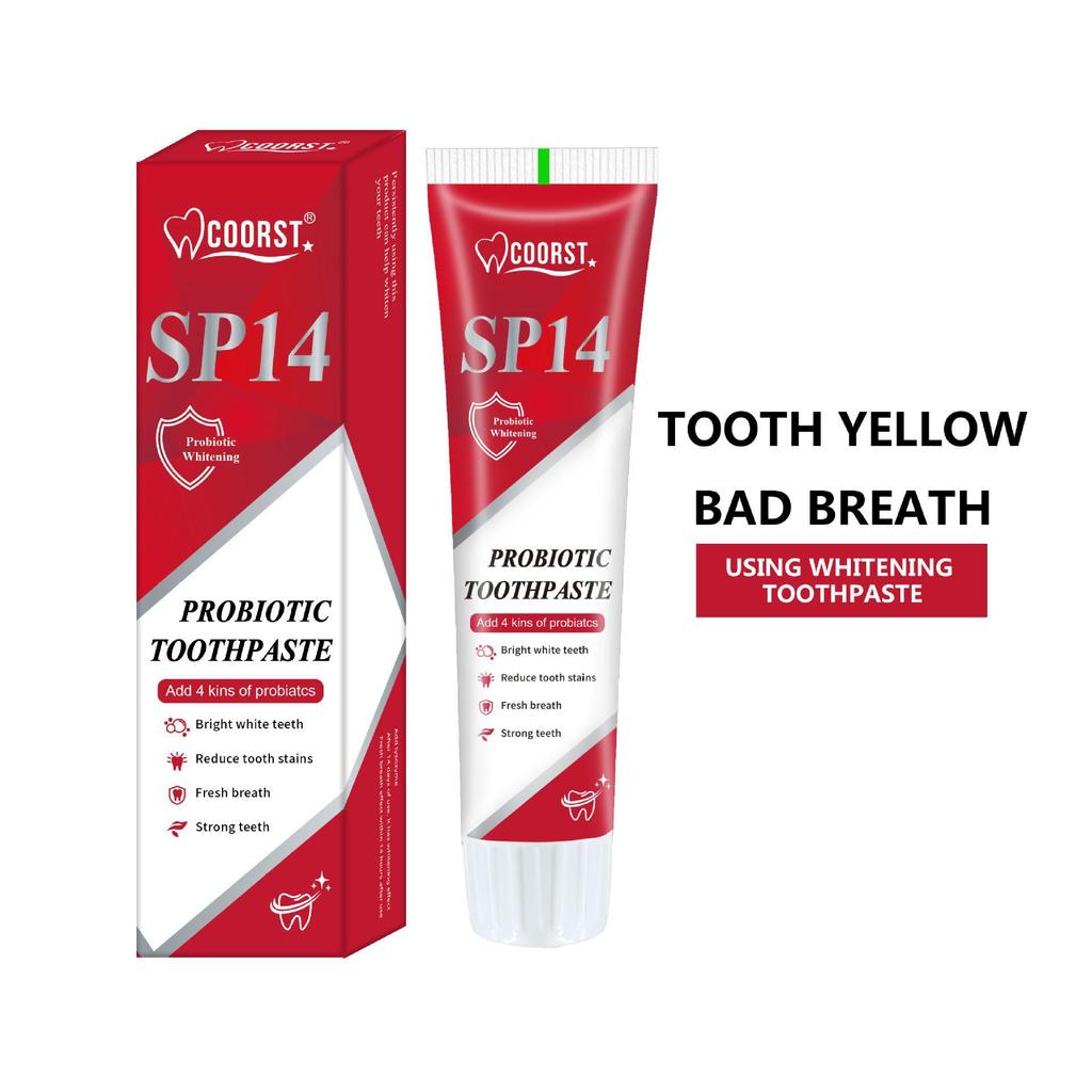 YAYASHI SP-4 Probiotic Whitening Toothpaste - Freshens breath and reduces yellowing, suitable for the whole family, 120g.