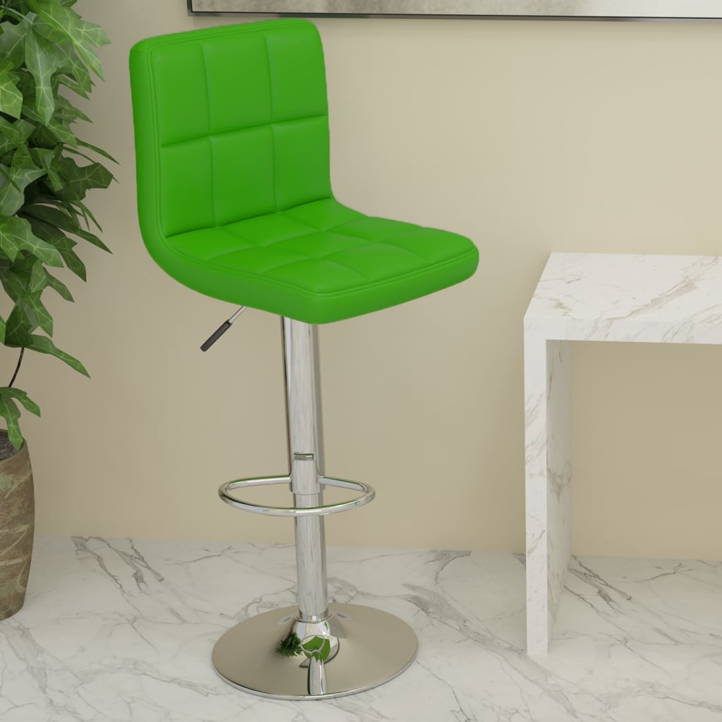 Bar Stool Green Faux Leather
