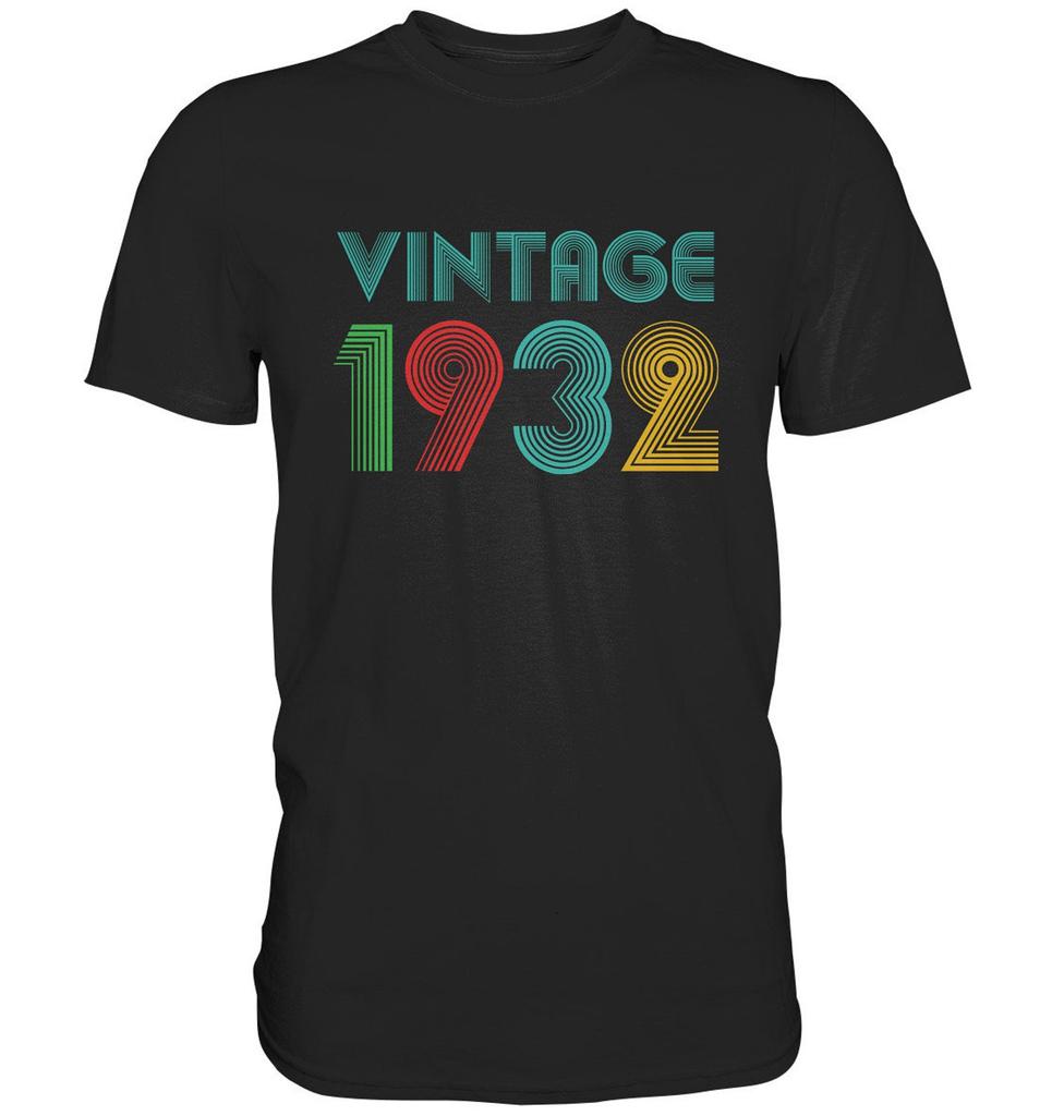 T-Shirt 91 Years Birthday Shirt 1932 Sayings Birthday Gift Woman Men Vintage Tshirt - Premium Shirt
