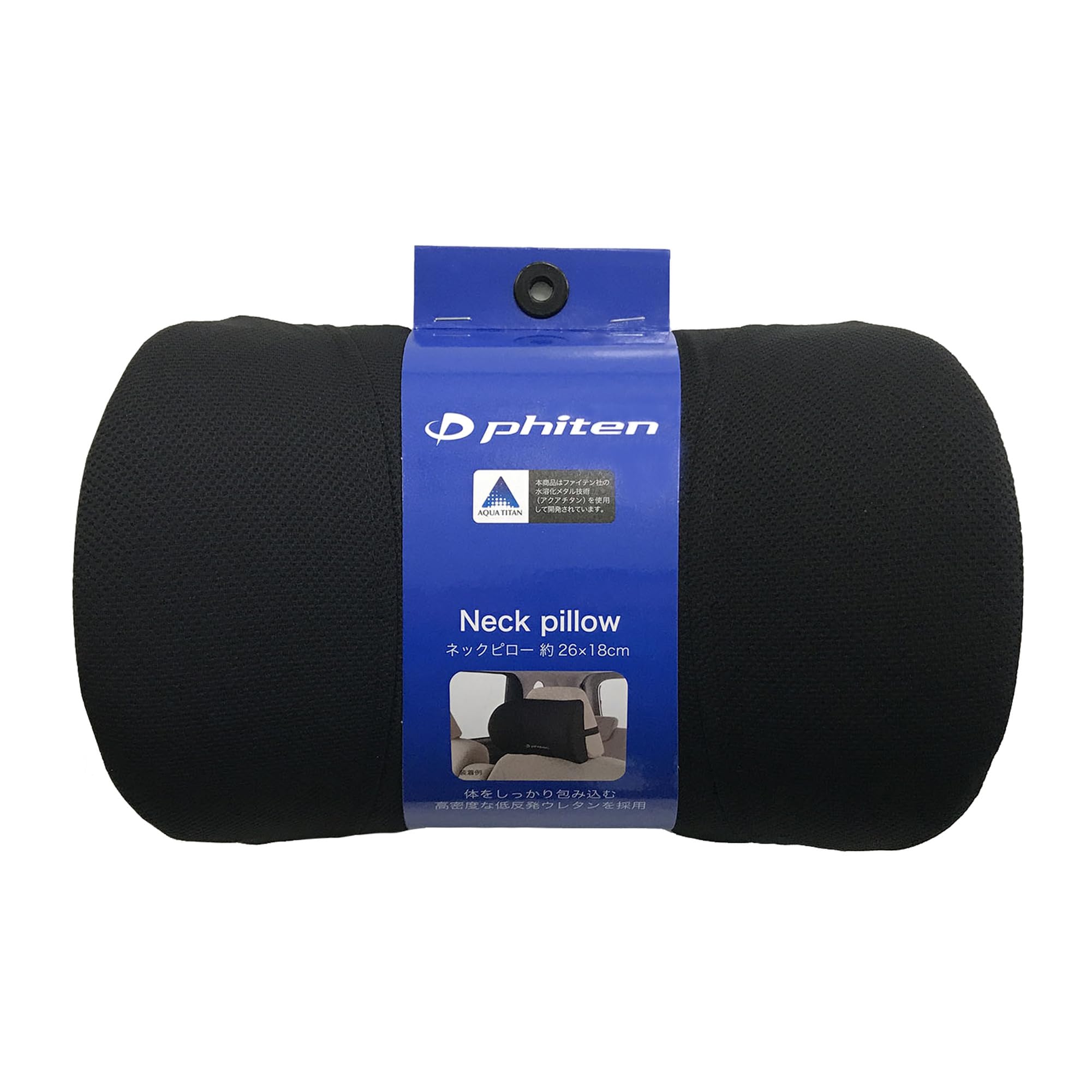 BONFORM Phiten Neck 26 x 18 Сделано с Aqua Pillow, см, Черный, Титан, Низкий отскок, Снимающий усталость, 5815-15BK чёрный