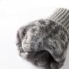Knitted Gloves for Men Autumn and Winter Jacquard Split Finger Yarn Gloves with Thick Velvet and Warm Touch Screen Gloves