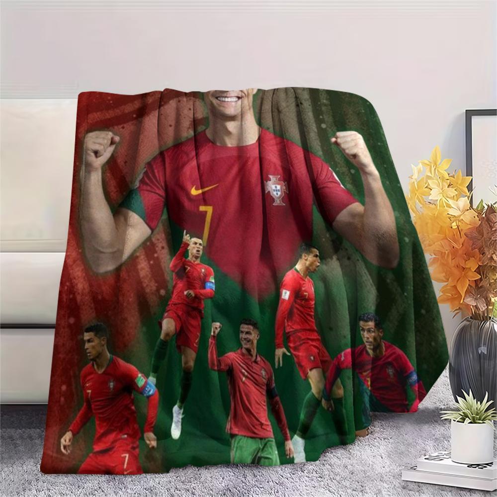 Cristiano Ronaldo, Coperta in Flanella con Fantasia, Alta qualità, Confortevole per Tutte le Stagioni, Decorazione per la Casa, Calore e Comfort, Perfetta per Regali.