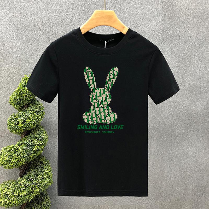 New Luxury Brand Rabbit 100% Cotton High Quality Print Couple Tees Summer Harajuku For Men/Women Short Sleeve T-shirt Asian Size