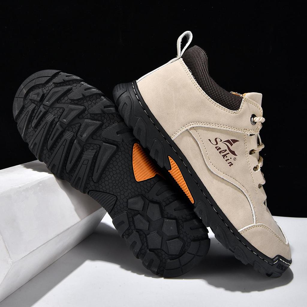 Hand-stitching Leather Men Boots Split Leather Shoes Men Ankle Boots For Men Casual Shoes Large Size Tooling Shoes