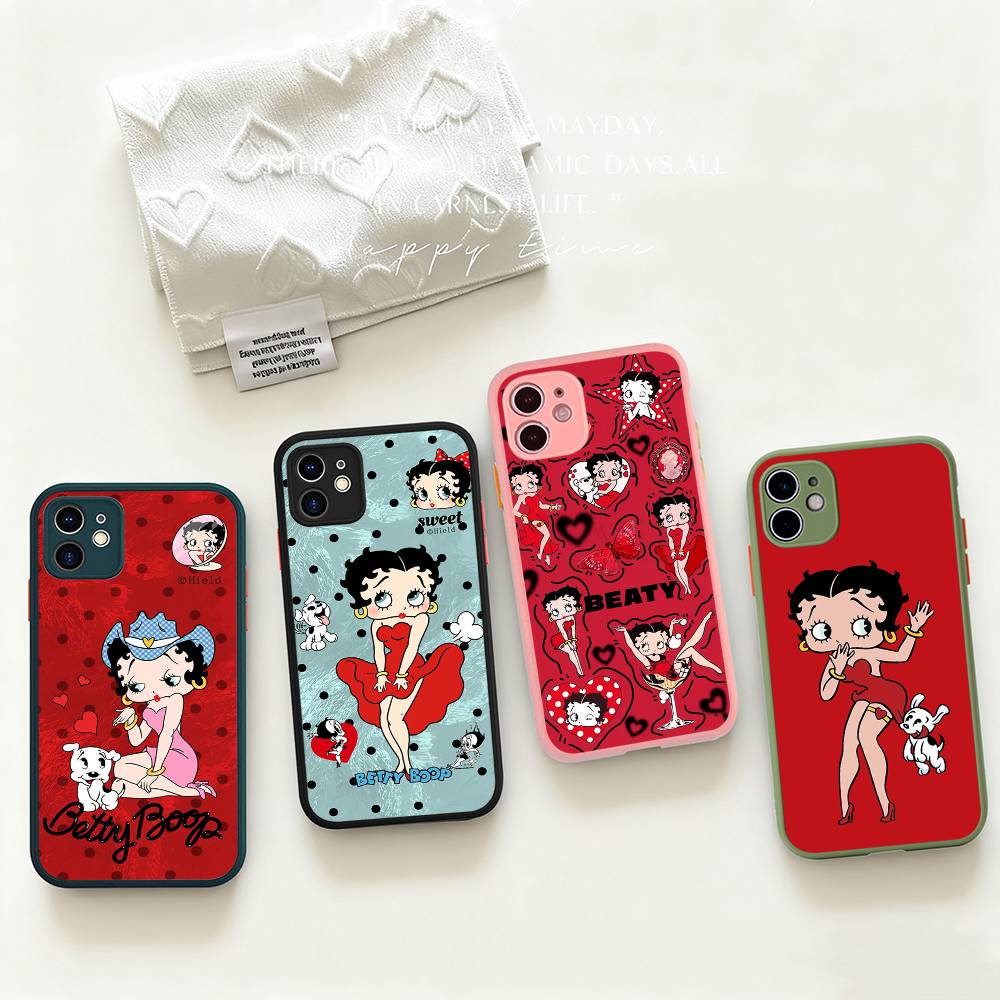 B-Betty Cute B-Boop Phone Case For iPhone 11 12 13 14 15 16 Pro Plus X XS MAX Matte Bumper Shockproof Cover