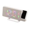 Digital Clock RGB LED Large Screen Mirror Projection Multifunctional Table Electronic Alarm White