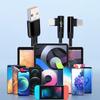 90degree Angled Type C And USB Charging Cable  5A Fast Charging Cord For Quick Power Delivery And Data Sync