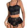 Sexy Spitze erotische Spleißung Versuchung durchsichtig Dessous Slim Set eng Schleife Charme