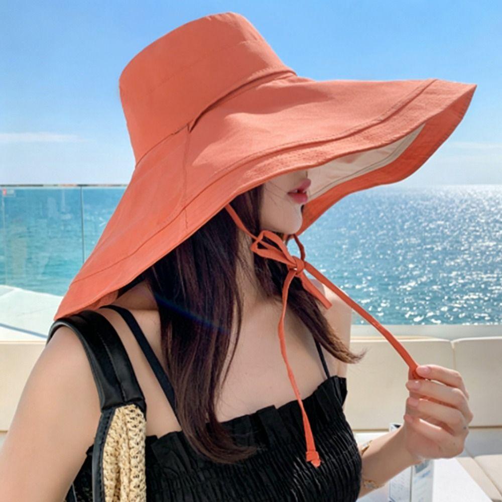 Foldable Fisherman Hat Double-Sided Sun Hat Casual Women's Beach Hat  Travel