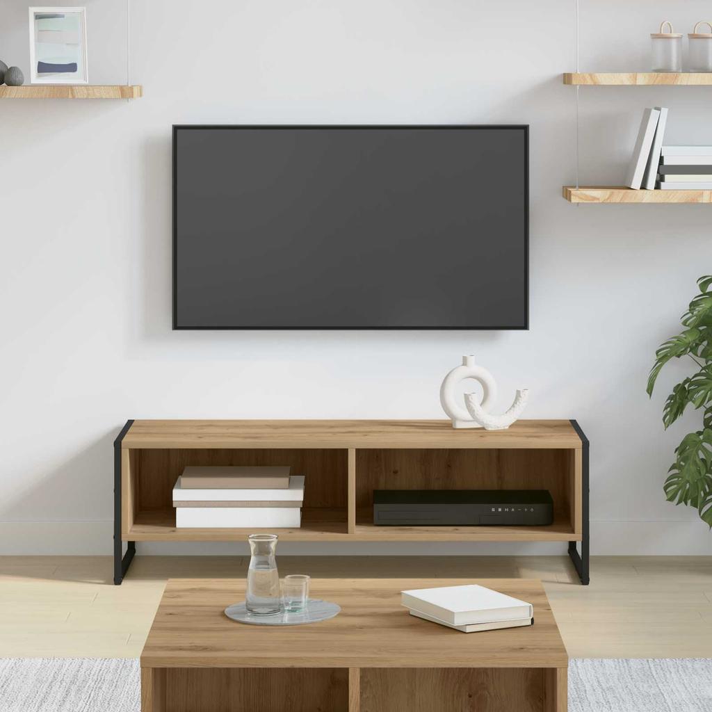 TV Cabinet Rustic Oak Finish 100 x 36.5 x 30.5 cm