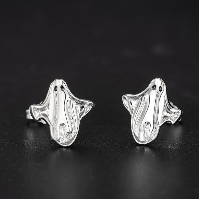 Halloween funny ghost stud earrings girl, minimalist cute fashion accessories TikTok new earrings
