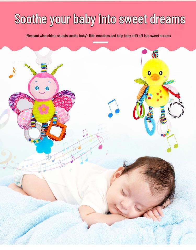 HappyMonkey Baby Sensory Plush Rattle & Teether Toy