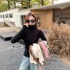 Herbst neues Rollkragenpullover Damen Strick-Basicshirt schmal geschnitten mit langärmeligem Oberteil