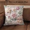 2D Floral 3D Embossed Patterned Pillow Covers Pattern Cushion Cover Suitable For Sofa Bedroom Car Pillow Cover
