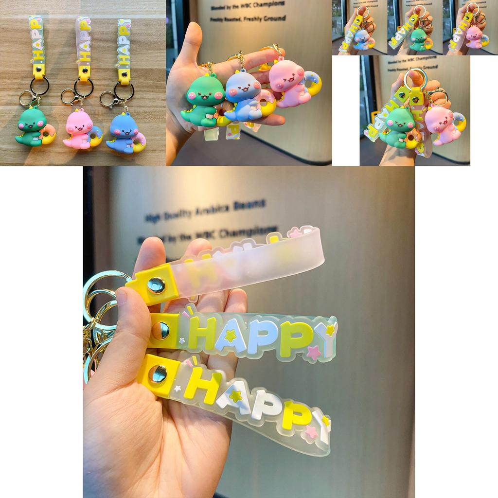 Adorable Silicone Cartoon Dinosaur Keychain For Car Keys And Accessories