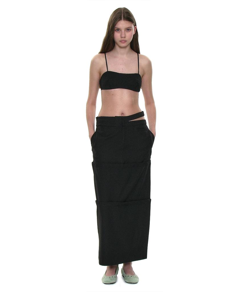 Partimento Woman Multiway Double Waist Transform Skirt_Black