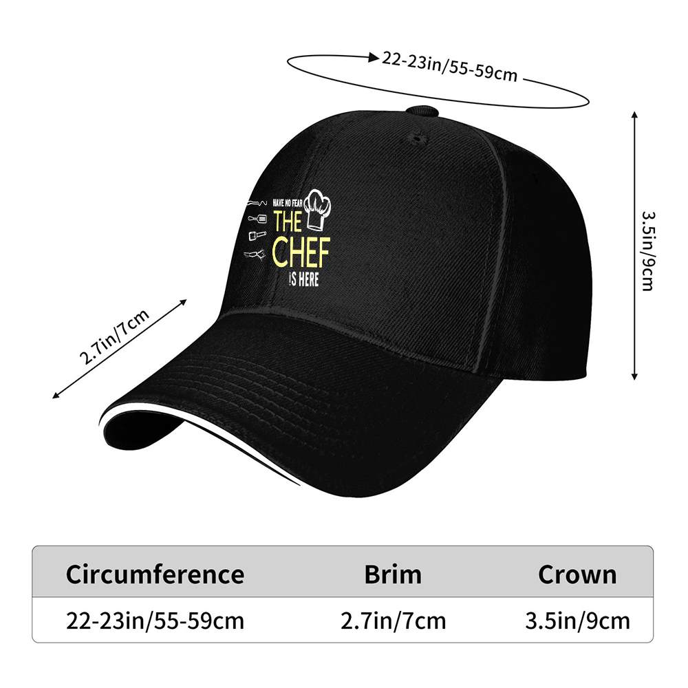 Have No Fear The Chef Is Here Graphic Baseball Cap Polyester Casual Outdoor Sports Adjustable Cap
