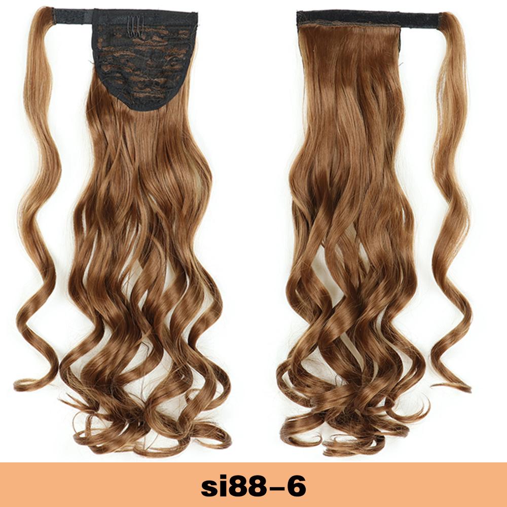 Synthetic Long Wavy Ponytail Extensions Wrap Around Hair Ponytails Wavy Clip In Hairpieces For Women