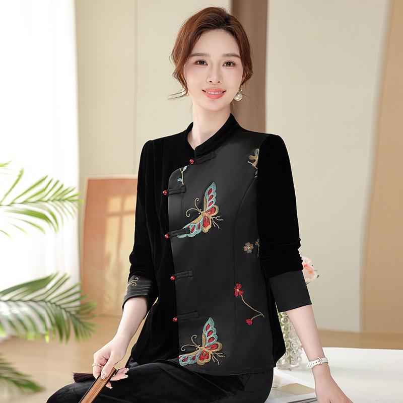 2025 Spring New High-End Chinese Style Frog Button Tang Suit for Women