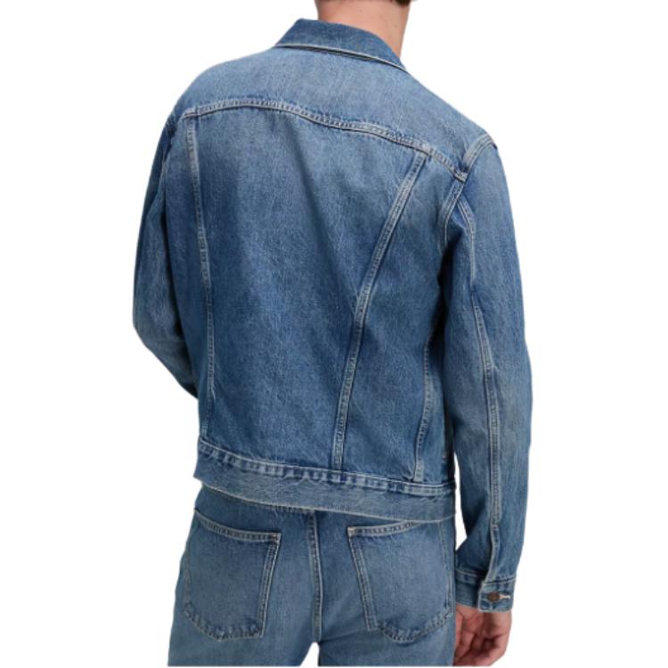 Calvin Klein Classic Truck Driver Denim Jacket With Rigid Pointed Collar Men Jackets Medium-Blue 40TM715420