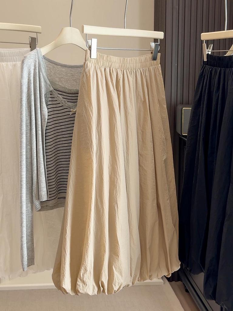Women’s Spring A-line High-Waisted Puff Skirt