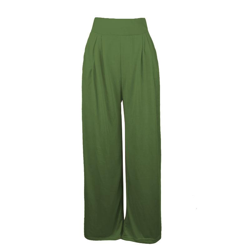 Women Knit Flared Pants High Waist Wide Leg Long Trousers Casual Bell Bottom Pants