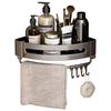 Gunmetal No-Drill Triangular Bathroom Shelf - Space Aluminum Corner Storage Basket