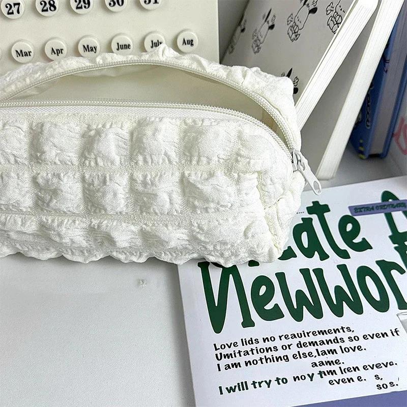 

Милый пенал Puffs сумка для девочек и мальчиков Kawaii канцелярская сумка для ручек коробка большой емкости для школьников принадлежности для возвращения в школу бежевый