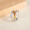 Piccolo anello fresco in stile ins di grande impatto visivo in zaffiro naturale color argento sterling S925 anello aperto nuovo stile che non sbiadisce
