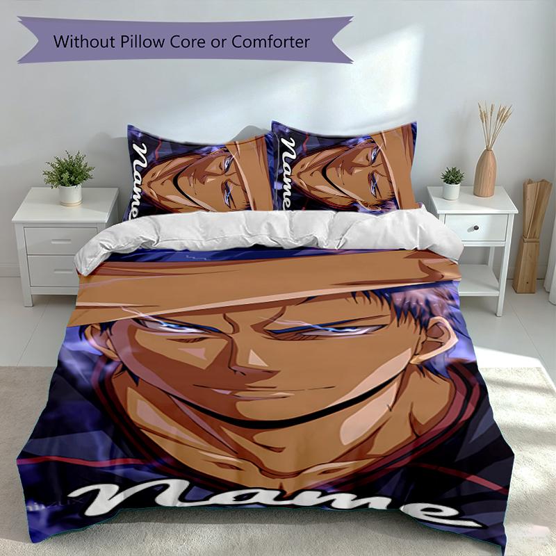3pcs Custom Name Kuroko's Basketball Set,Includes 1 Duvet Cover and 2 Pillowcases,All-season Bedroom Decor